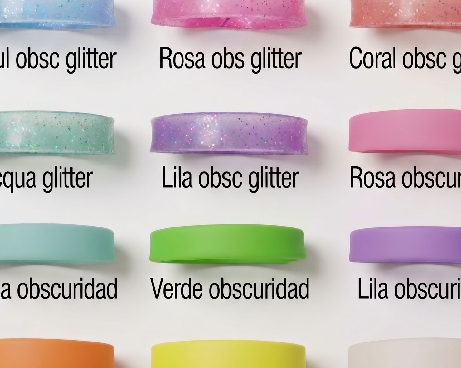 Colores reales de pulseras disponibles